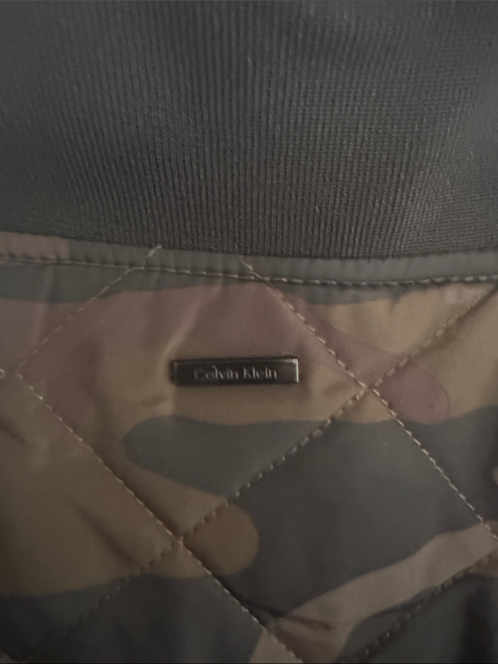 Calvin Klein Men's Camo Bomber Jacket - Olive Green & Black - Picture 6 of 7